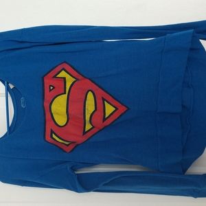 Blue Superman sweater, loose fitting